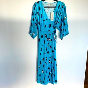 Liquorish Wrap Maxi Kimono Sleeve Dress, NWT, Size 12